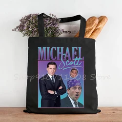 Michael Scott Print Shopping Bag US Office TV Show Retro 90's Vintage Funny Tote Bag Shoulder Canvas Bags