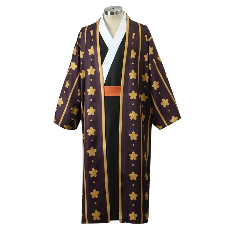 Een Anime Trafalgar Law Cosplay Kostuum Badjas Kimono Suit Wano Country Halloween Party Performance Wear Oorbellen Hoed