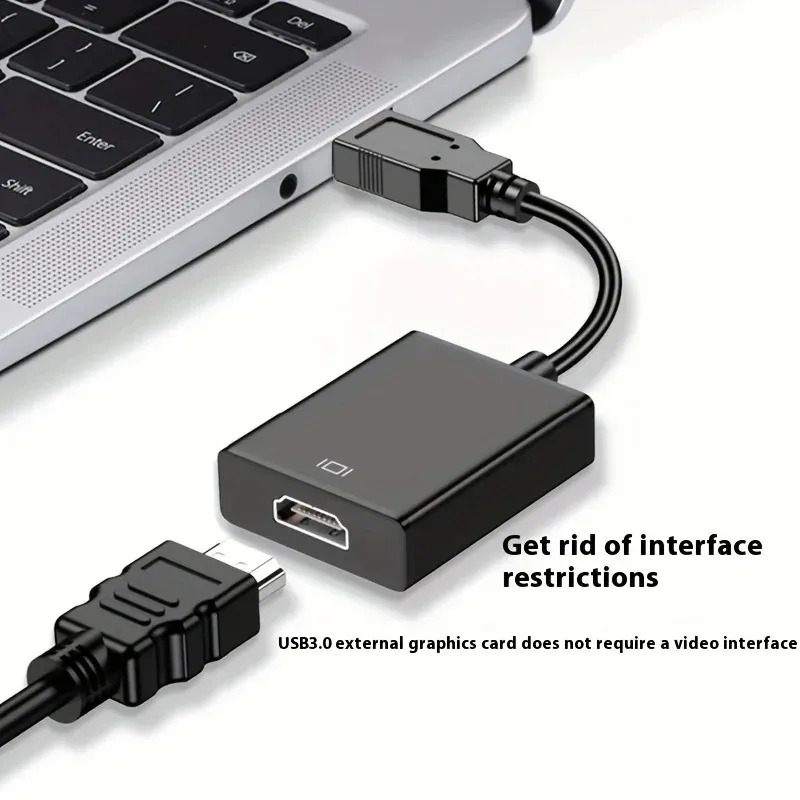 USB 3.0 to HDMI‑Compatible Converter 1080P Multi‑Display External Video Graphic Adapter for PC Laptop Projector Monitor