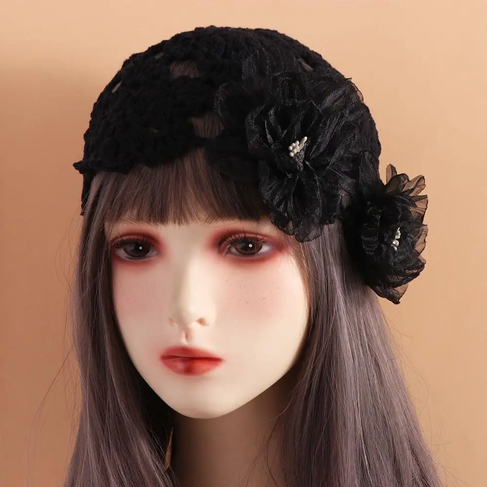 

Cute Hollow Out Crochet Hollow Flower Knitted Hat Warm Thin Warm Beanies Hat Elegant Korean Knit Cap Winter