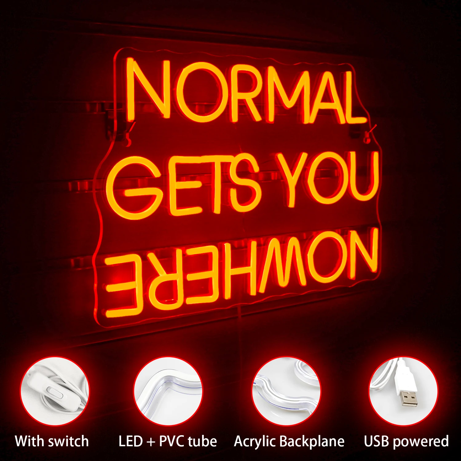 Normal Obtém Sinais De Neon LED, Decoração De Parede Do Quarto, Alimentado Por USB, Bar Party, Sala De Jogos, Quarto, Presentes De Aniversário, Lâmpadas