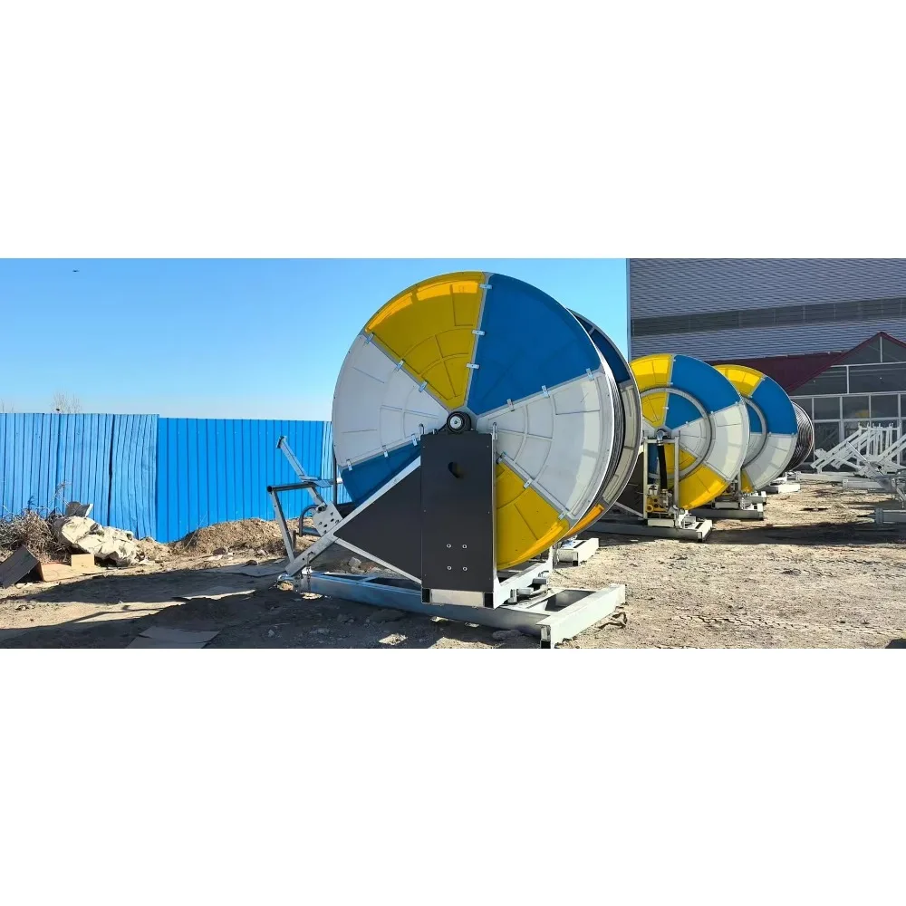 Fully Automatic IoT Sprinkler Irrigation Machine with Pump Sprays Water While Recycling Polyethylene Tube Stable Structure