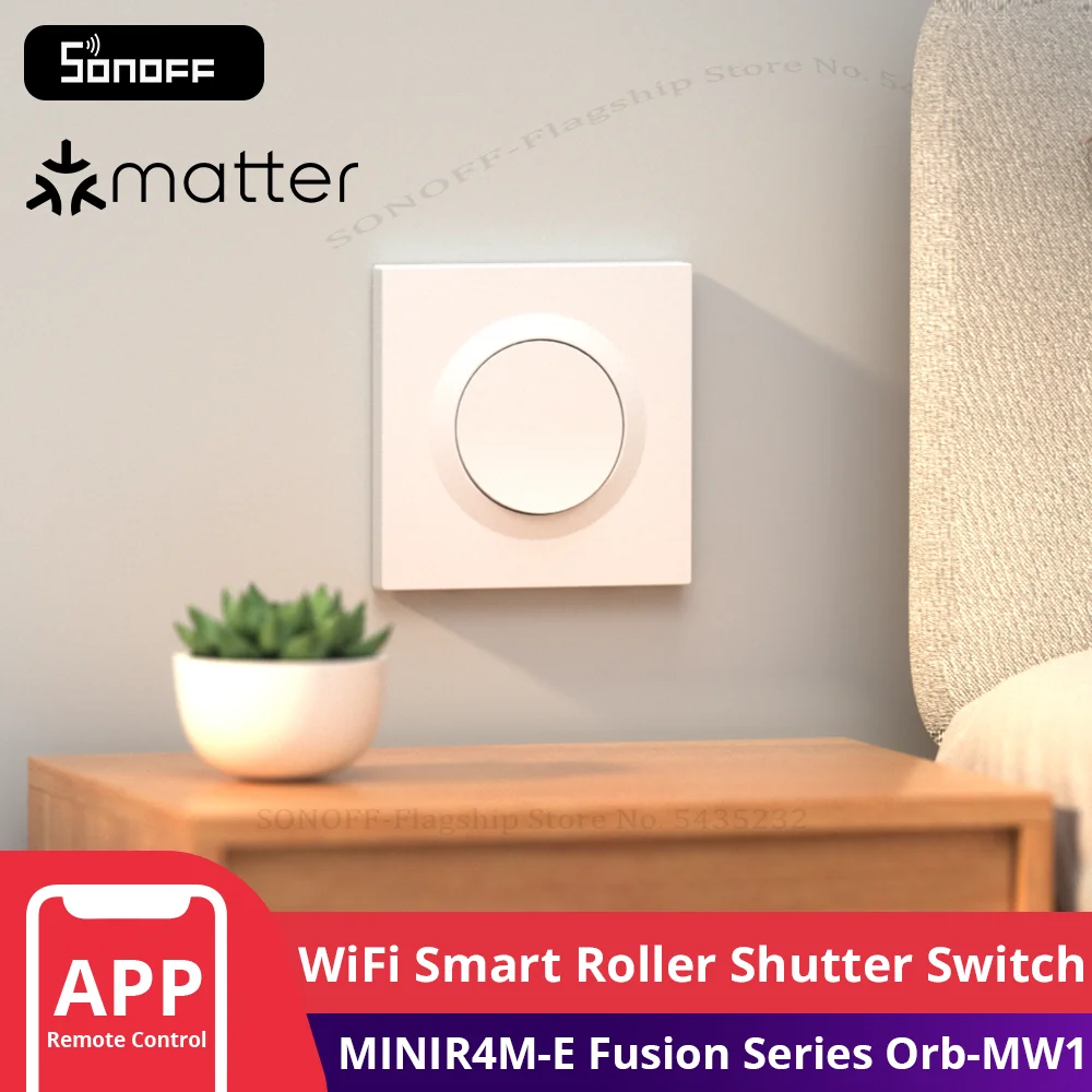 SONOFF MINIR4M-E Matter Over WiFi Inteligentny Włącznik Ścienny Orb-MW1 Seria Fusion Sterowanie Głosowe Google Home Alexa Kompatybilny z Apple Home
