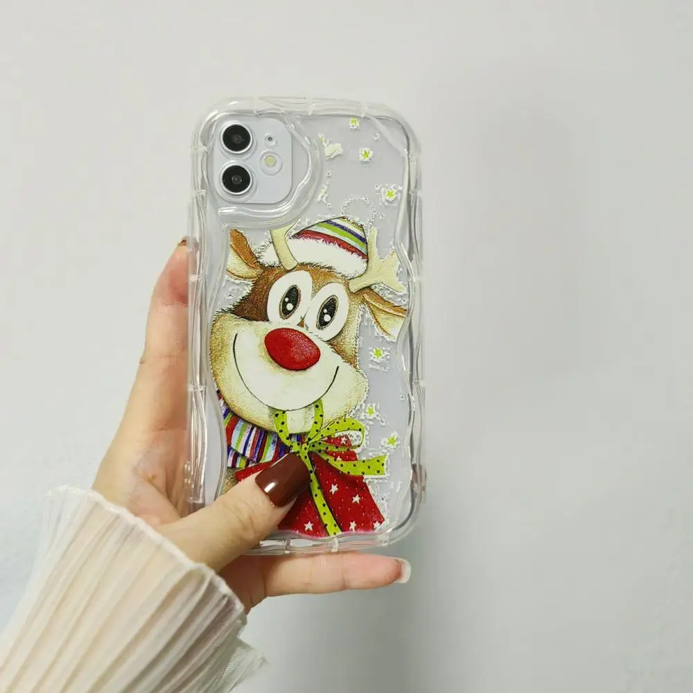 Santa Claus Elk Christmas Case For IPhone 15 Pro Max 16 14 13 11 12 Mini 7 8 Plus X XS XR Cover Couqe Silicone