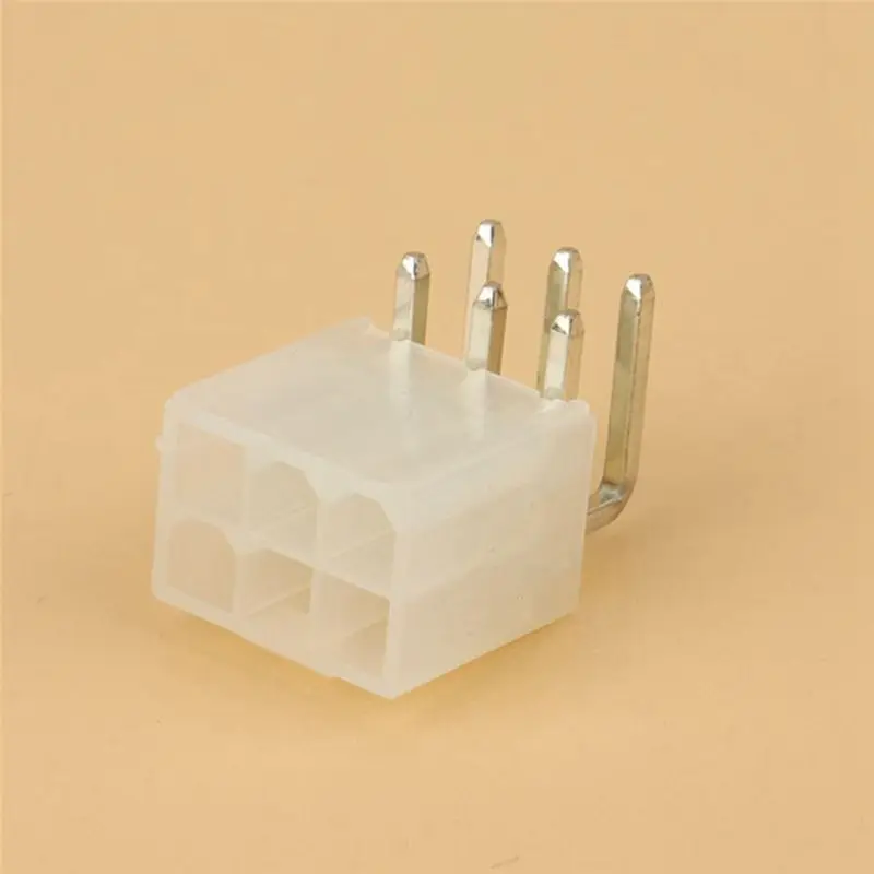 X64A-300Pcs 4.2MM 6 Pin Header Male Pin For Graphics Card GPU PCI-E Pcie Power Connector Right Angle Through Hole Video Card