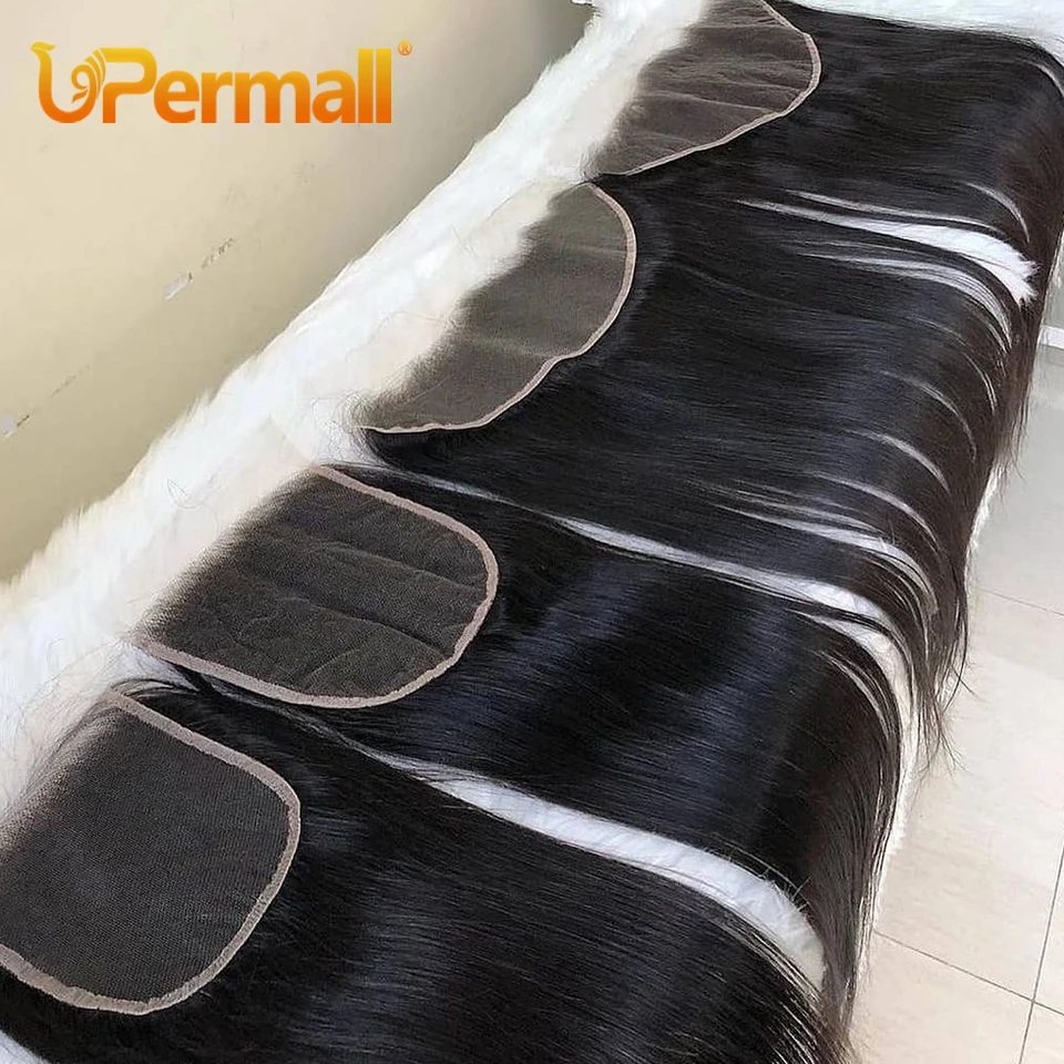 Upermall 28 30 cali Real HD 13x6 13x4 Lace Frontal Straight Body Wave Pre Plucked 5x5 6x6 Swiss Full Closure Only 100 Human Hair