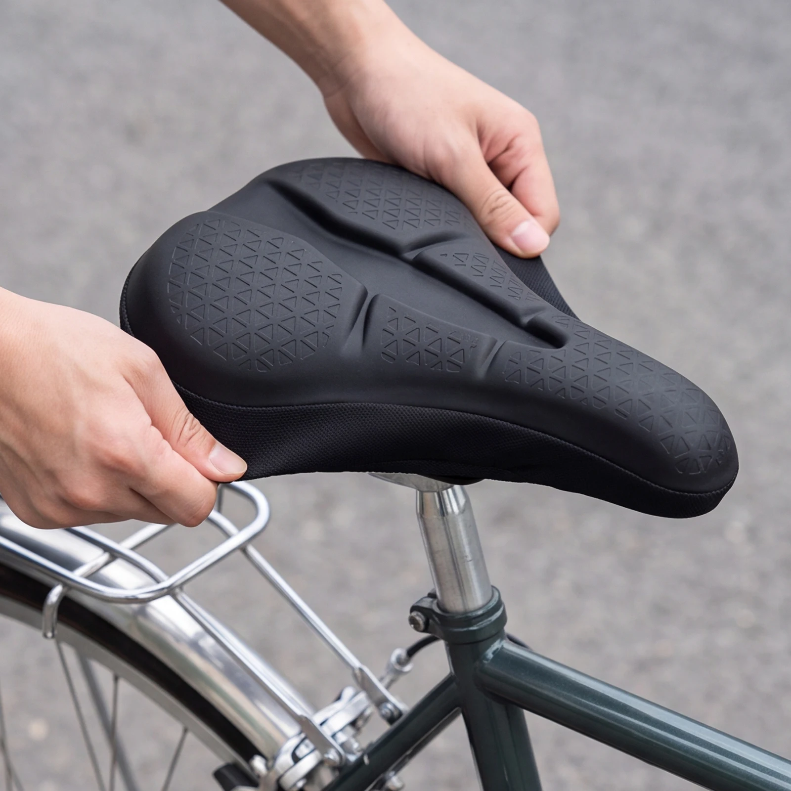 Silicone Saddle Cover Waterproof Thick Gel Cushion Shock Absorbing Anti-Slip Road Mountain Bike Seat Protector