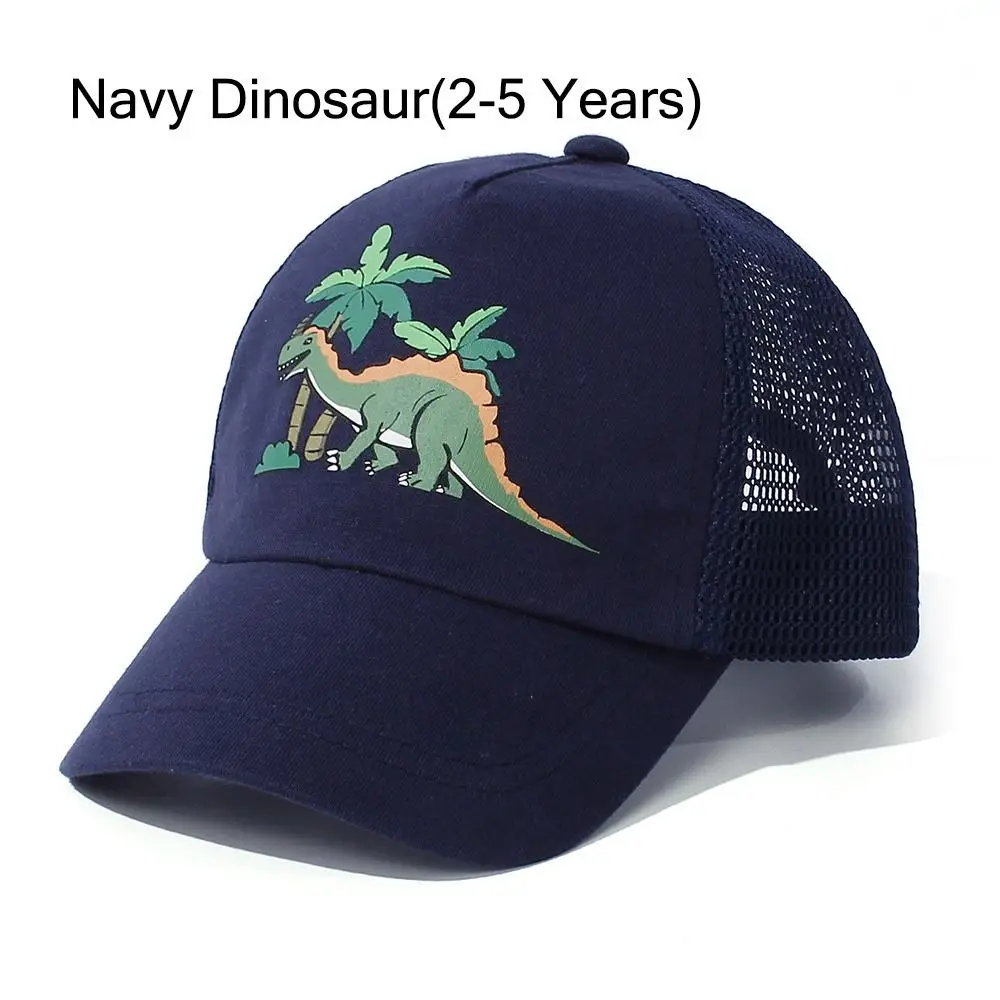 

Cute Adjustable Toddler Baseball Hat Dinosaur Printed 1-5Years Sun Protection Cap Quick Drying Mesh Baseball Hat for Boys Girls