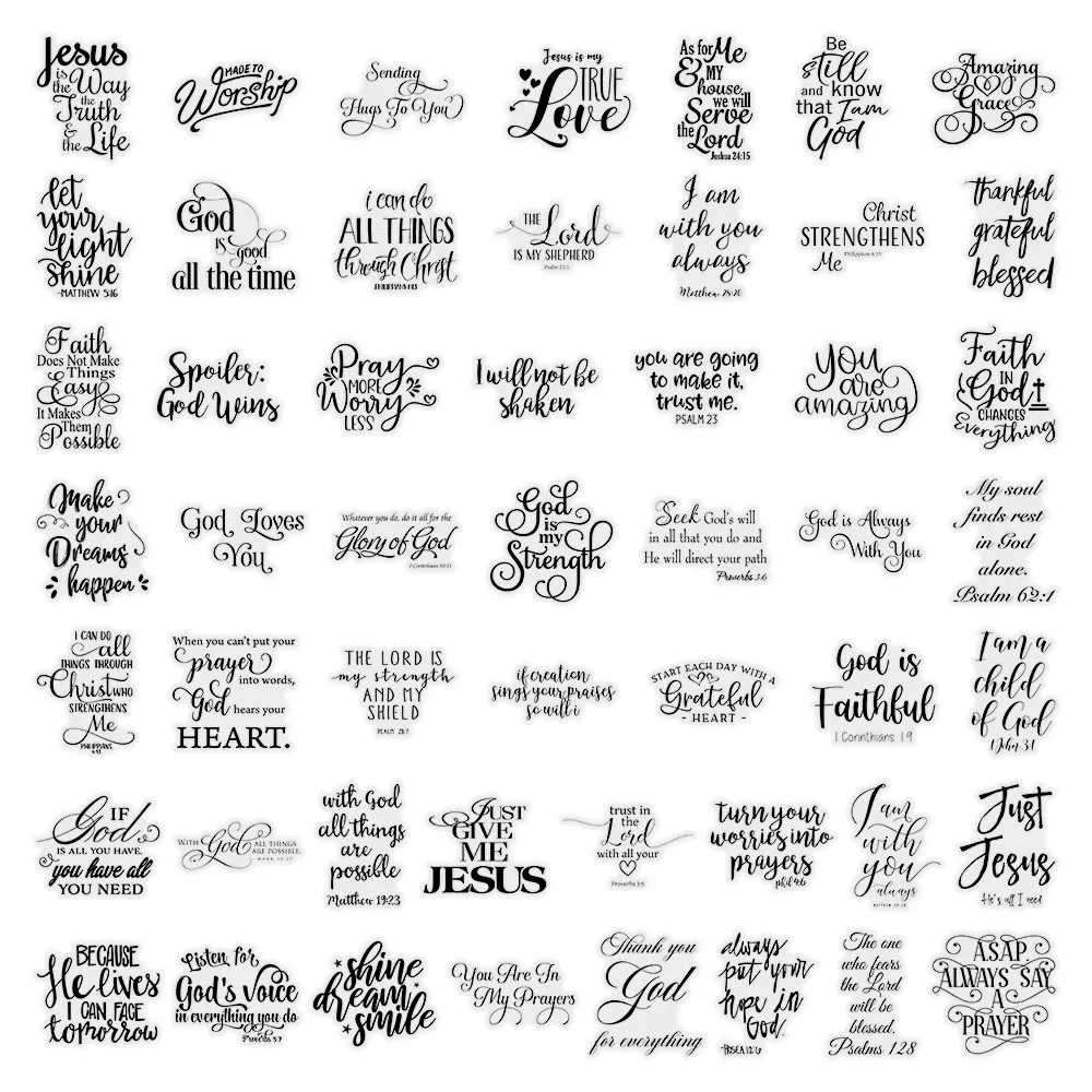 51Pcs Bible Verse Sticker Set - Religious Christian Decor Stickers RecordingYourLife Store