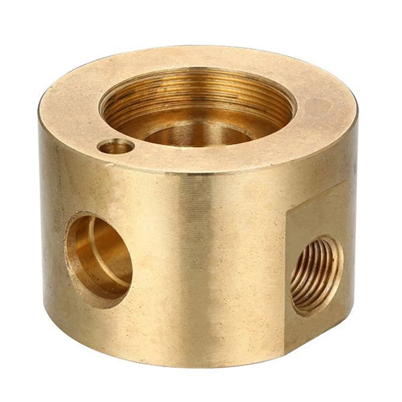 

Высокоточные токарные детали с ЧПУ OEM, латунный многопортовый резьбовой соединительный блок с ЧПУ, гидравлический фитинг