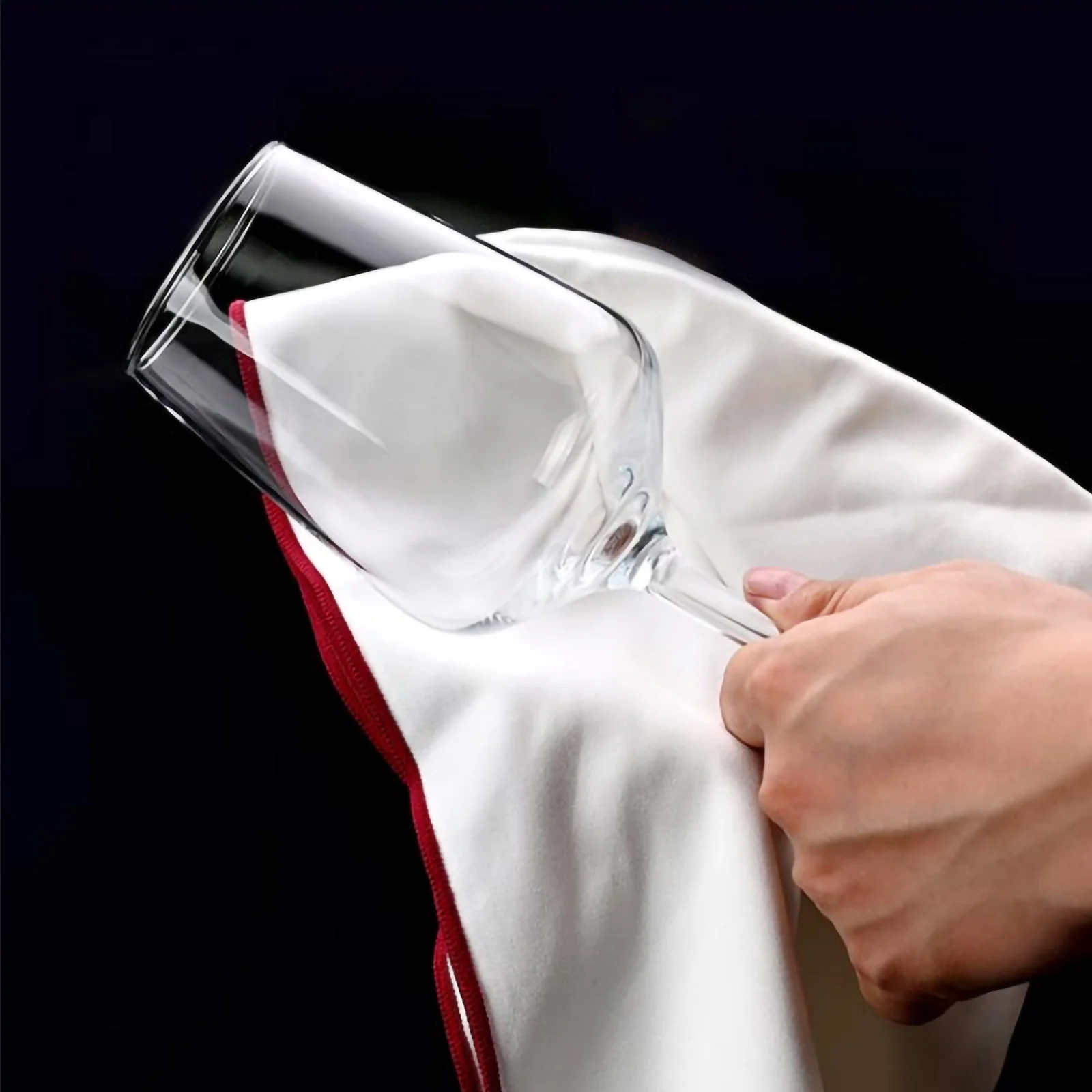 

2Pcs Microfiber Glass Polishing Cloth for Wine Glasses Soft Absorbent Stemware Goblet Cloth Glass Towel