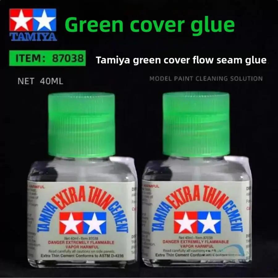 Tamiya Thin Cement 87038, Green Cap Glue For Gundam & Military Model Assembly