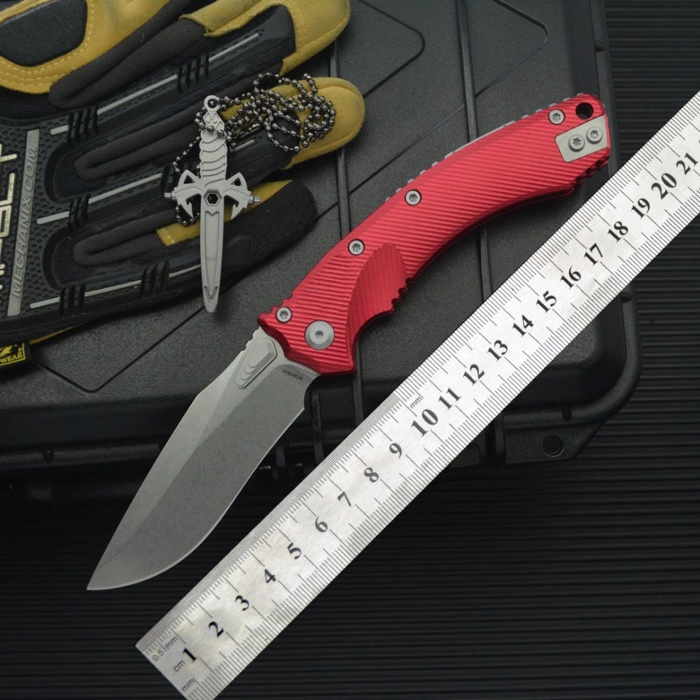 

New Micro nology Amphibious Tech Folding Knife D2 Steel Sharp Portable Small Knife Outdoor Wilderness Survival Knife