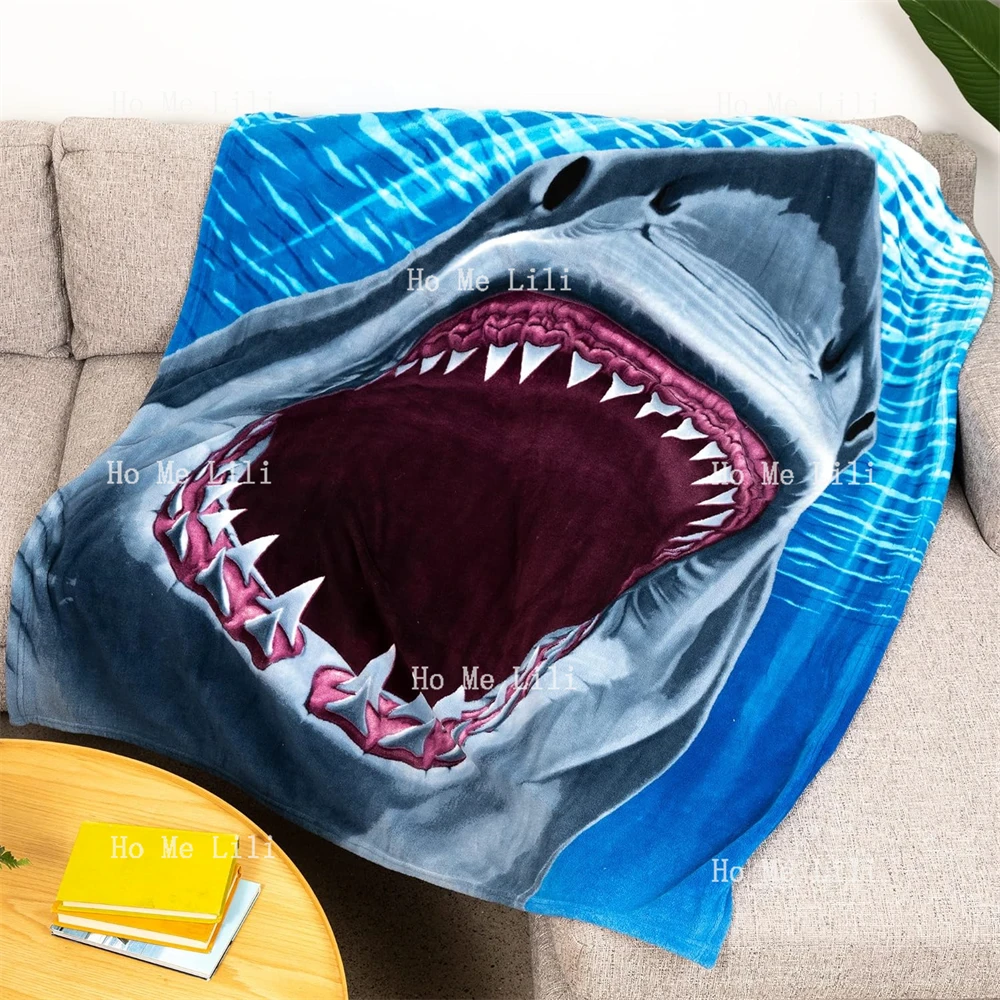 Great White Shark Blanket For Bed Unisex And Kids Super Soft