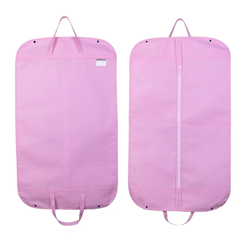 Fundas de ropa a prueba de polvo para traje, abrigo de vestir, cubierta antipolvo para armario, bolsa de almacenamiento colgante portátil, rosa,