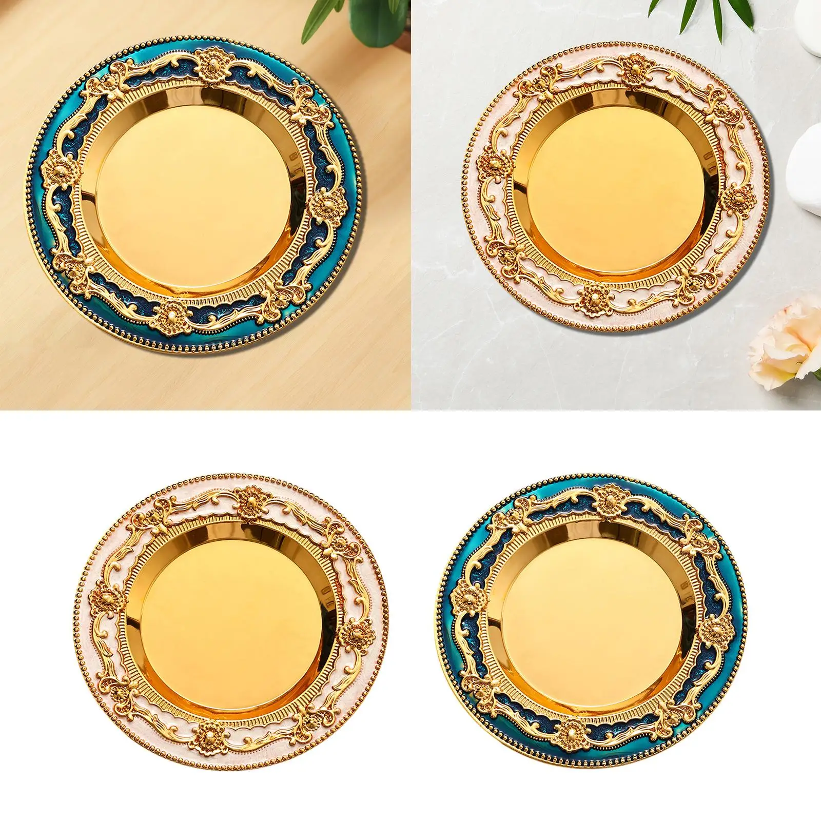 Decorative Serving Tray Retro Fruit Dish Dessert Plate Wedding Gift Luxurious