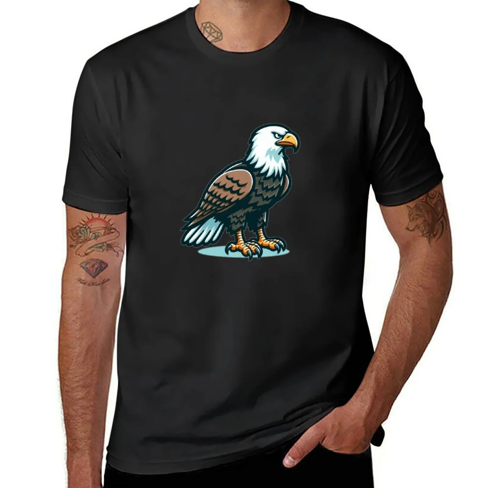 Bald eagle bird cartoon T-Shirt customizeds blanks graphics T-shirt men