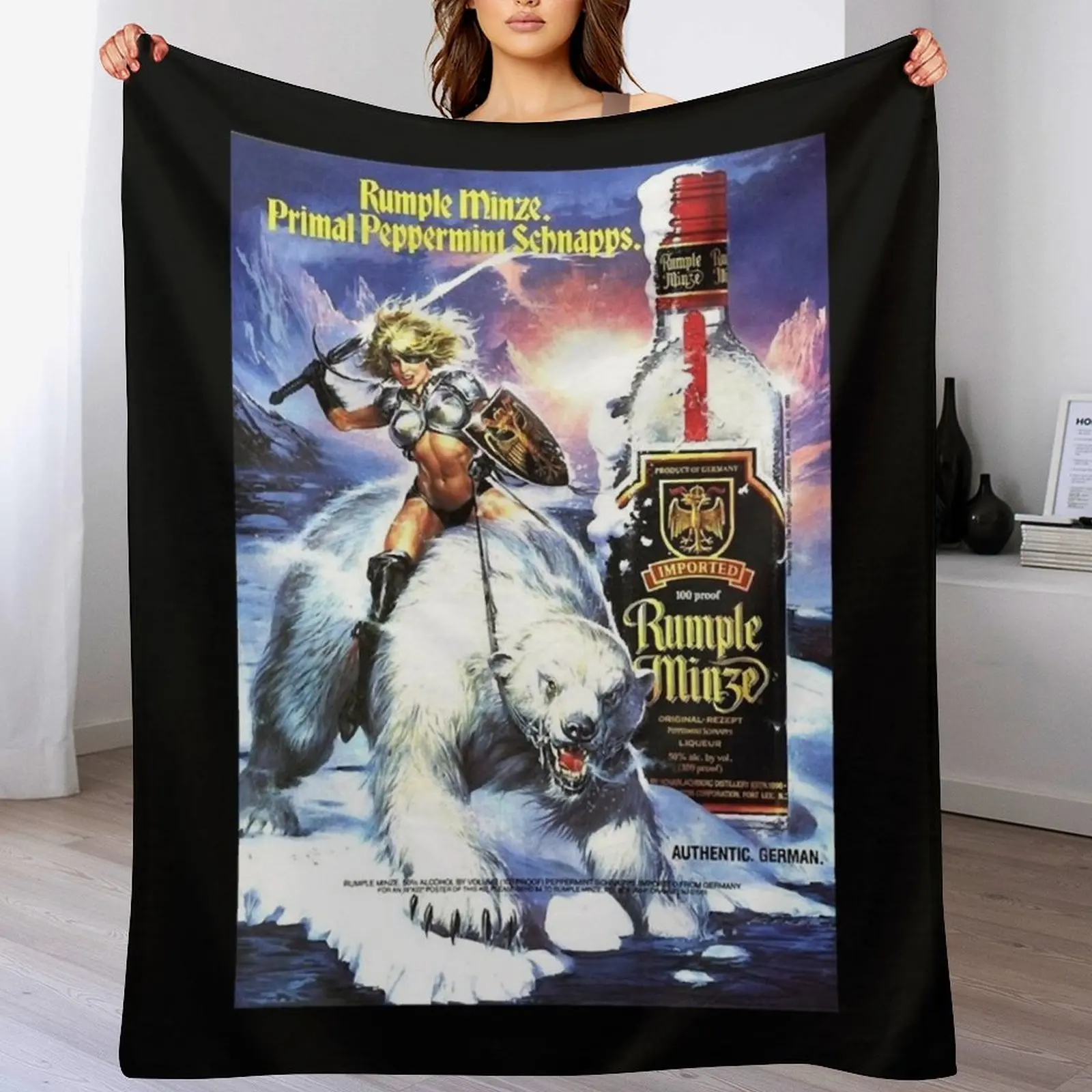 

Rumple Minze Primal Peppermint T shirt Classic T-Shirt Throw Blanket Cozy Home Blanket Gift for Christmas Holiday