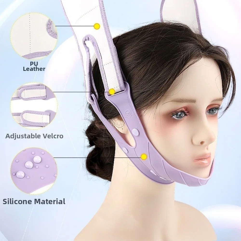 تشديد حزام الوجه القابل لإعادة الاستخدام على شكل حرف V قناع تنحيف الوجه على شكل حرف V مضاد للانزلاق قابل للتنفس على شكل حرف V لتشكيل الوجه وتشكيل الفك #3