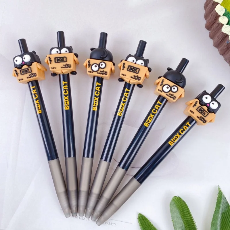 

36PCS/ лот CREATIVE BOX CAT PRESS GEL PEN CUTE 0.5MM BLACK INK нейтральные ручки рекламные школьные принадлежности офиса