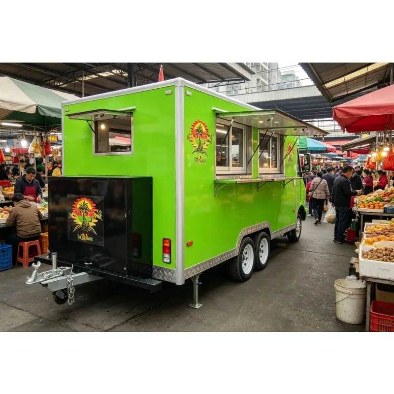 Fully Equipped Towable Food Trailer with Stainless Steel Kitchen Customizable Voltage for Starting Candy Street Food Businesses