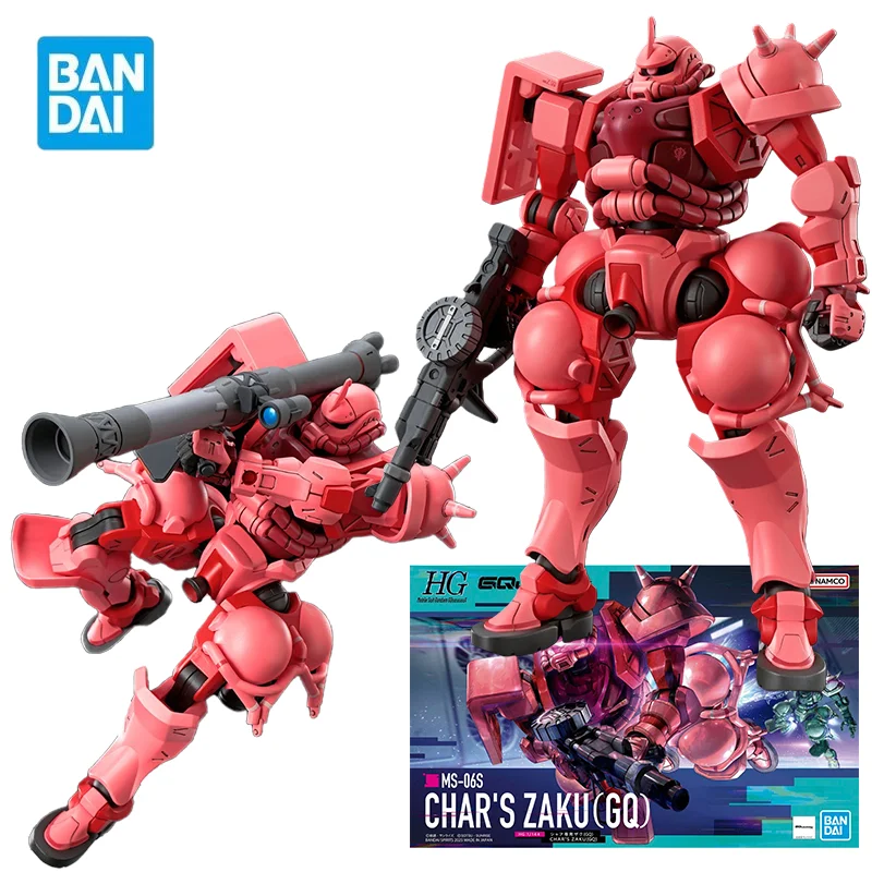 

BANDAI HG 1/144 MS-06S ZAKU II CHAR'S CUSTOM Action Figures Mobile Suit Gundam GQuuuuuuX Anime Model Kit Toys for Boys