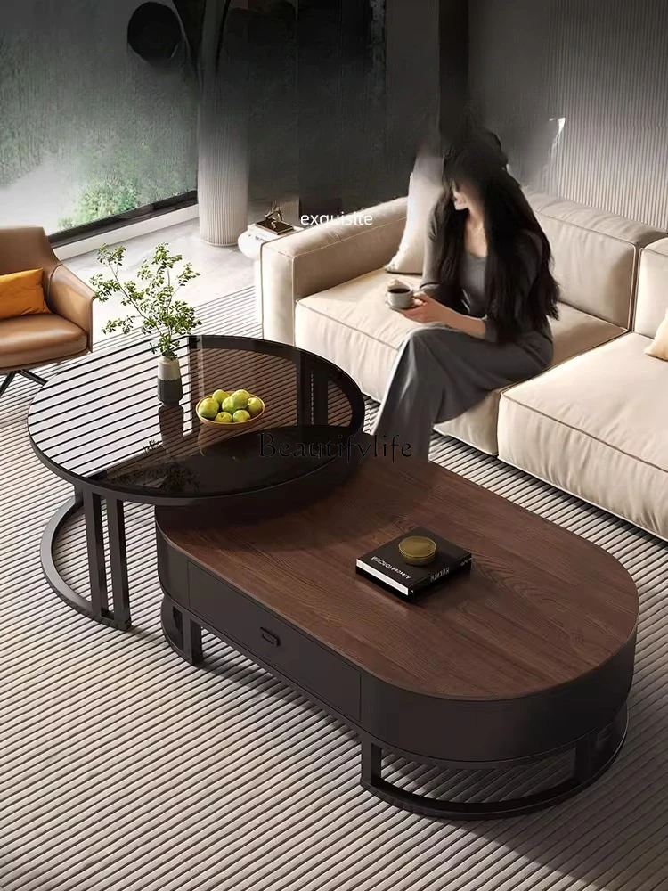 

Solid wood coffee table living room home light luxury high-end coffee table