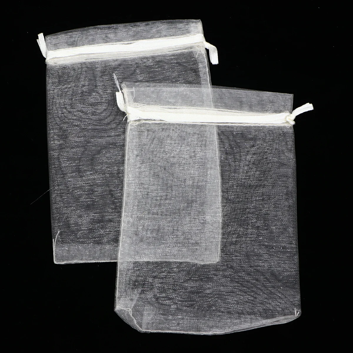 100 قطعة أكياس الرباط الأورجانزا أكياس شبكية لتخزين حلوى الزفاف هدية التعبئة الحرفية خرز للمجوهرات مفاتيح ماكياج السفر