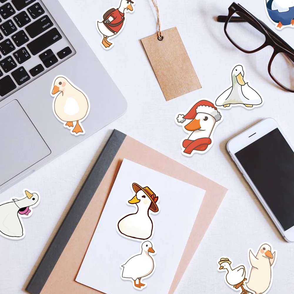 50Pcs Mixed Cartoon Duck Stickers Cute Animals Waterproof Decals to DIY Helmet Skateboard Laptop Motorcycle Cool Kids Gifts