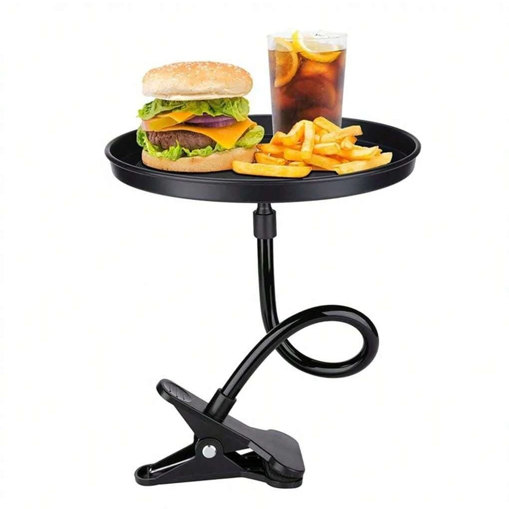 

Вращающийся поднос для еды, автомобильный стол, поднос для путешествий для детей и взрослых, складной портативный поднос для спинки автомобильного сиденья, автомобильный поднос для еды с зажимом-кронштейном