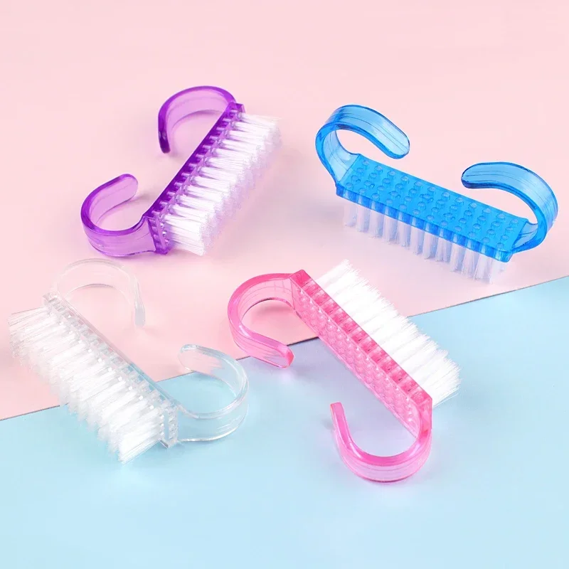 10 szt. Plastikowych szczoteczek do czyszczenia paznokci, miękki aplikator do usuwania pyłu, do pielęgnacji paznokci, mały kątowy, mieszane kolory, narzędzia do manicure, pedicure, do salonu paznokci.