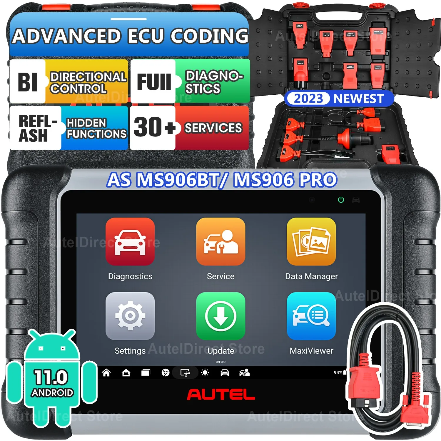 Autel Diagnostic Tool MaxiPRO MP808 S KIT Auto Scanner with Online ECU Coding, Read / Erase Trouble Codes, Upgrade of MP808