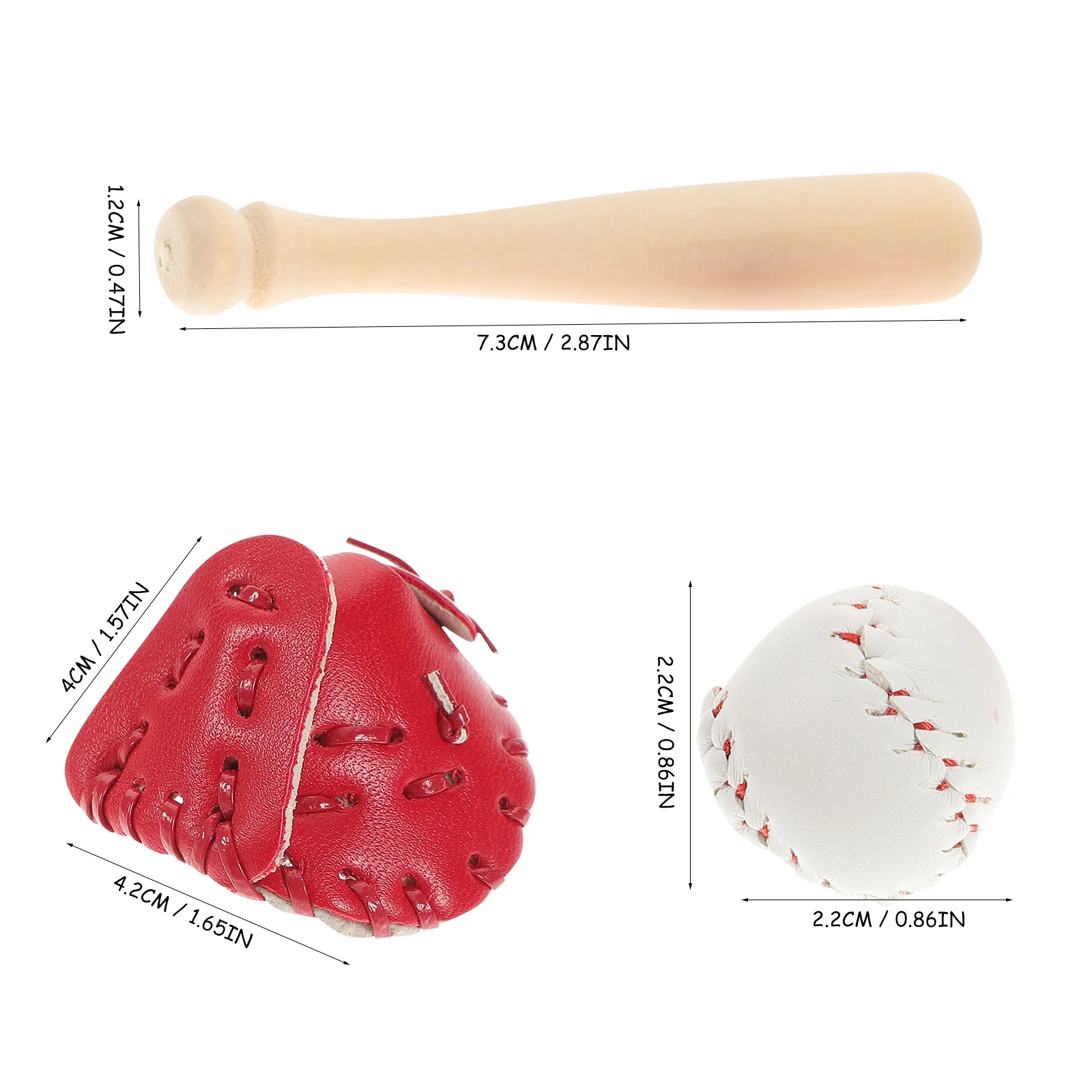 Juguetes en miniatura para niños, guante de bate de béisbol, decoración de casa de madera, mitones de imitación