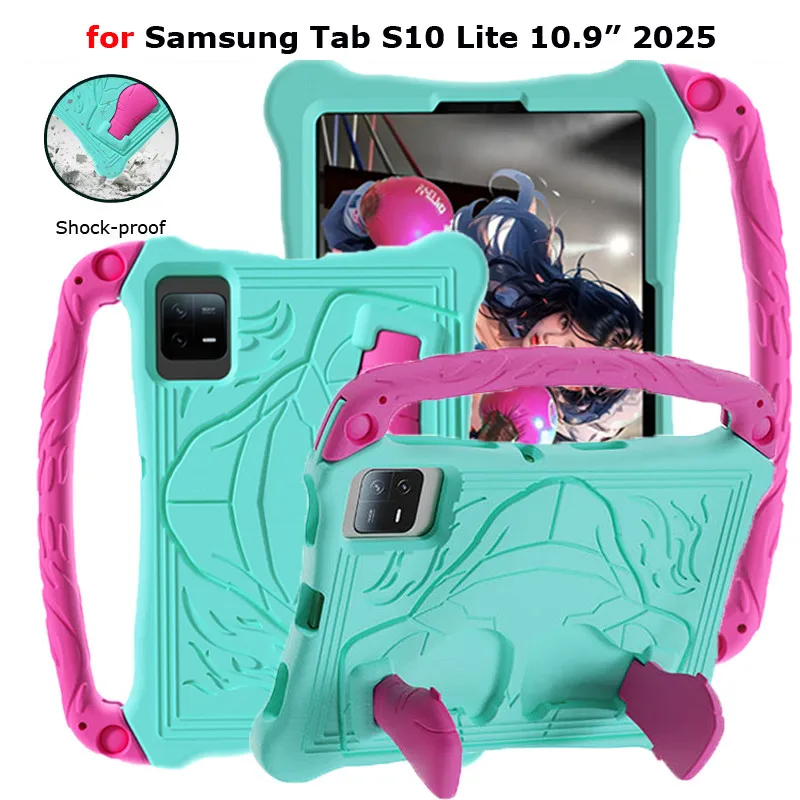 

Ase для Samsung Galaxy Tab S10 Lite 10,9 дюйма X400 X406B S10 FE 2025 X520 X526 S8 S7 S9 S9FE X510 11 дюймов детский чехол-подставка для планшета из ЭВА