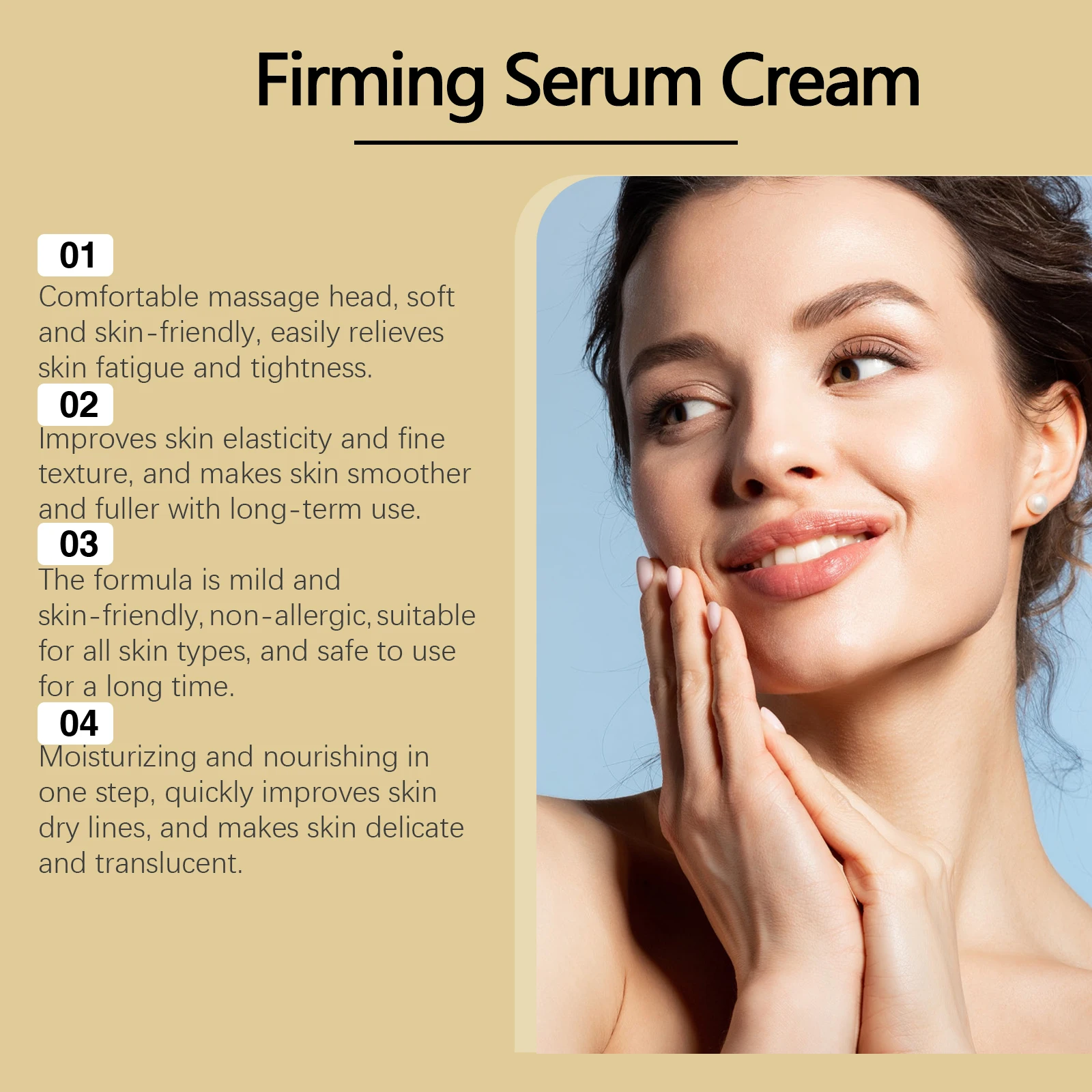 Ah-8 Firming Neck Cream Hexapeptide Loose Sagging Skin Smoothing Neck Lines Wrinkles Tighten Anti-Aging Instant Face Lift Cream