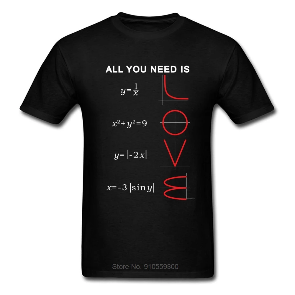 Geometric Algebra Equation Graph Tshirts A ll You Need Is Love Math Science Problem Black Fashion TeeShirt Plus Size New T Shirt