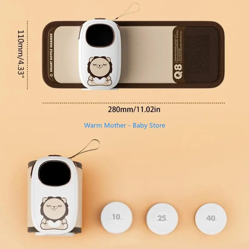 Milchwärmer Tragbarer Flaschenheizbeutel mit wiederaufladbarem Akku Langlebige Isoliersets Schnelles und gleichmäßiges 57QE