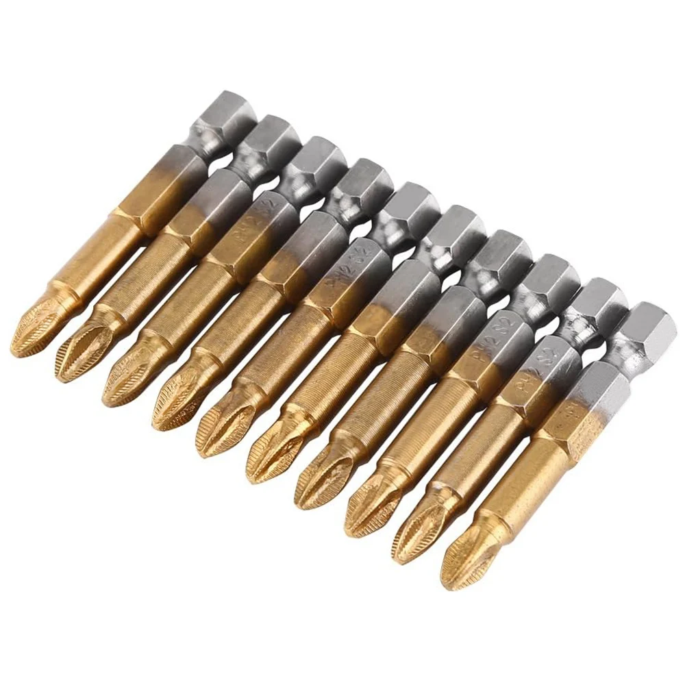 10Pcs Phillips PH2 Screwdriver Bits 1/4