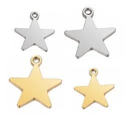Lot de 20 à 50 breloques en forme d'étoile, couleur or, en acier inoxydable, pendentif pour boucles d'oreilles, collier, Bracelet, bricolage, composants de fabrication de bijoux
