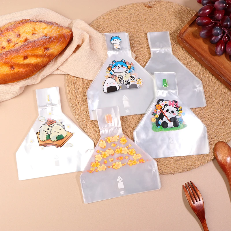 [50Pcs Lovely Cartoon Japenese Triangle Rice Ball Disposable Packaging Bag Nori Onigiri Wrappers Sushi Bag Bento Accessories]