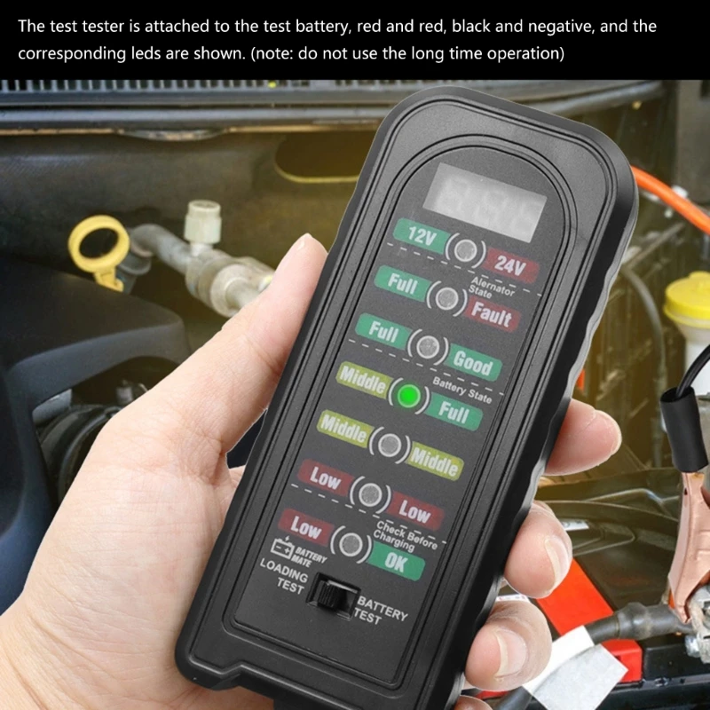 LED Indication Car Battery Tester Fault Detector Car Diagnostic Tools MotorcycleBattery Tester Battery Checker Drop ship