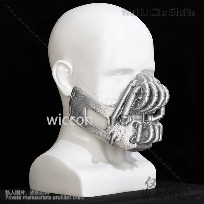 3D Polylactic Acid Dark Anime Movie Knight Cosplay Bane Silver Skull Mask Horror Halloween Christmas Party Man Cos Customized