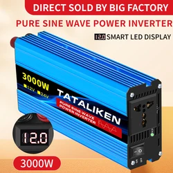 Pure Sine Wave Inverter 1600W/2200W/3000W/4000W DC 12V/24V to AC 220V 50hz Power Inverter Charger Adapter Universal Socket