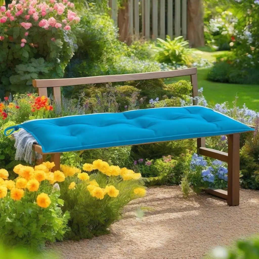 

Light Blue Garden Bench Cushions - 2 pcs Oxford Fabric 39.4x19.7x2.8 for Outdoor Comfort