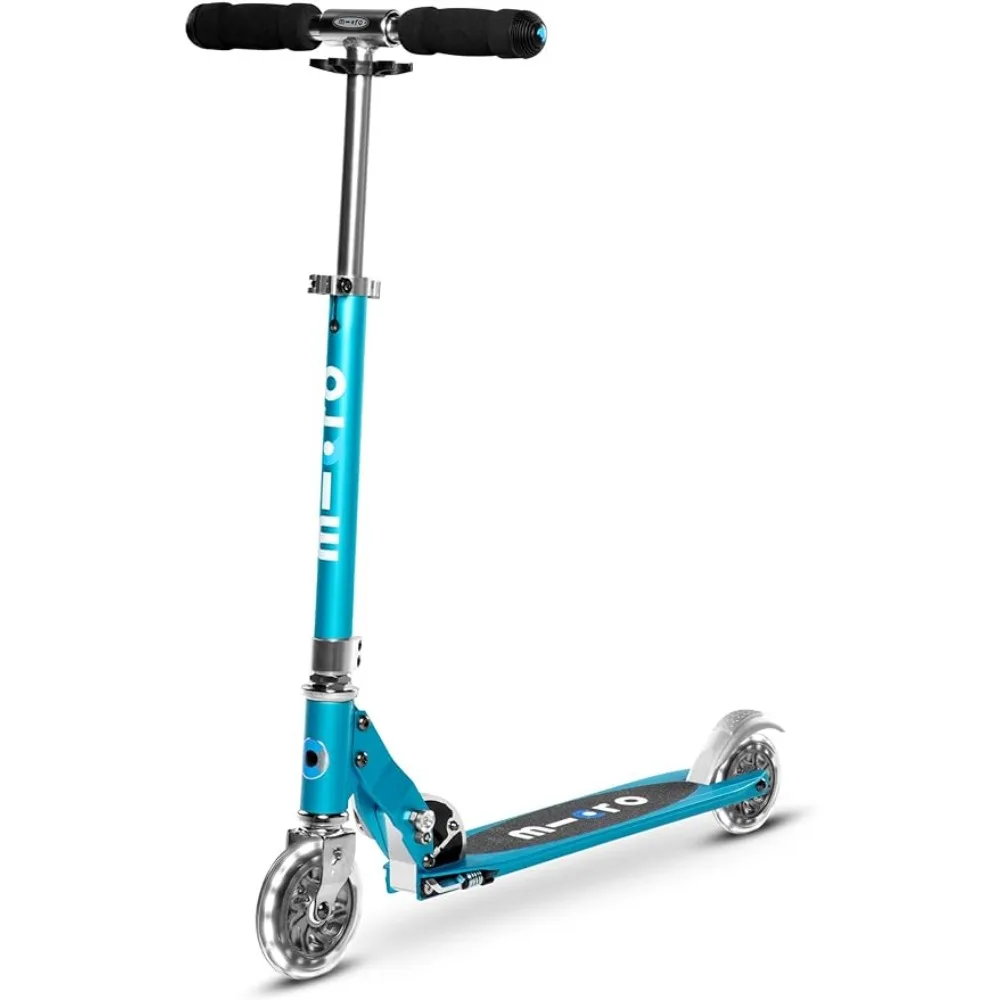 

2 Wheeled Kick Scooter Ages 6+ To Teen, Fold-to-Carry, Lightweight, Portable Scooter with Motion-Activated Light-up Wheels