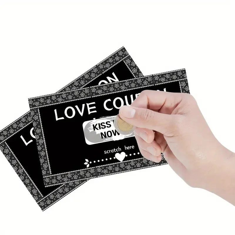 50pcs 스크래치 오프 사랑 쿠폰 커플 스크래치 카드 DIY 발렌타인 데이 결혼 기념일 커플 연인을위한 크리 에이 티브 선물