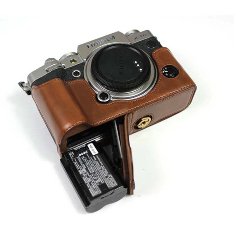 Kamera Video Tasche PU Leder Fall Shell Halbkörper Basis Schutz für Fujifilm X-T4 XT-4 Fuji XT4 Schutzhülle Öffnung Untere Abdeckung