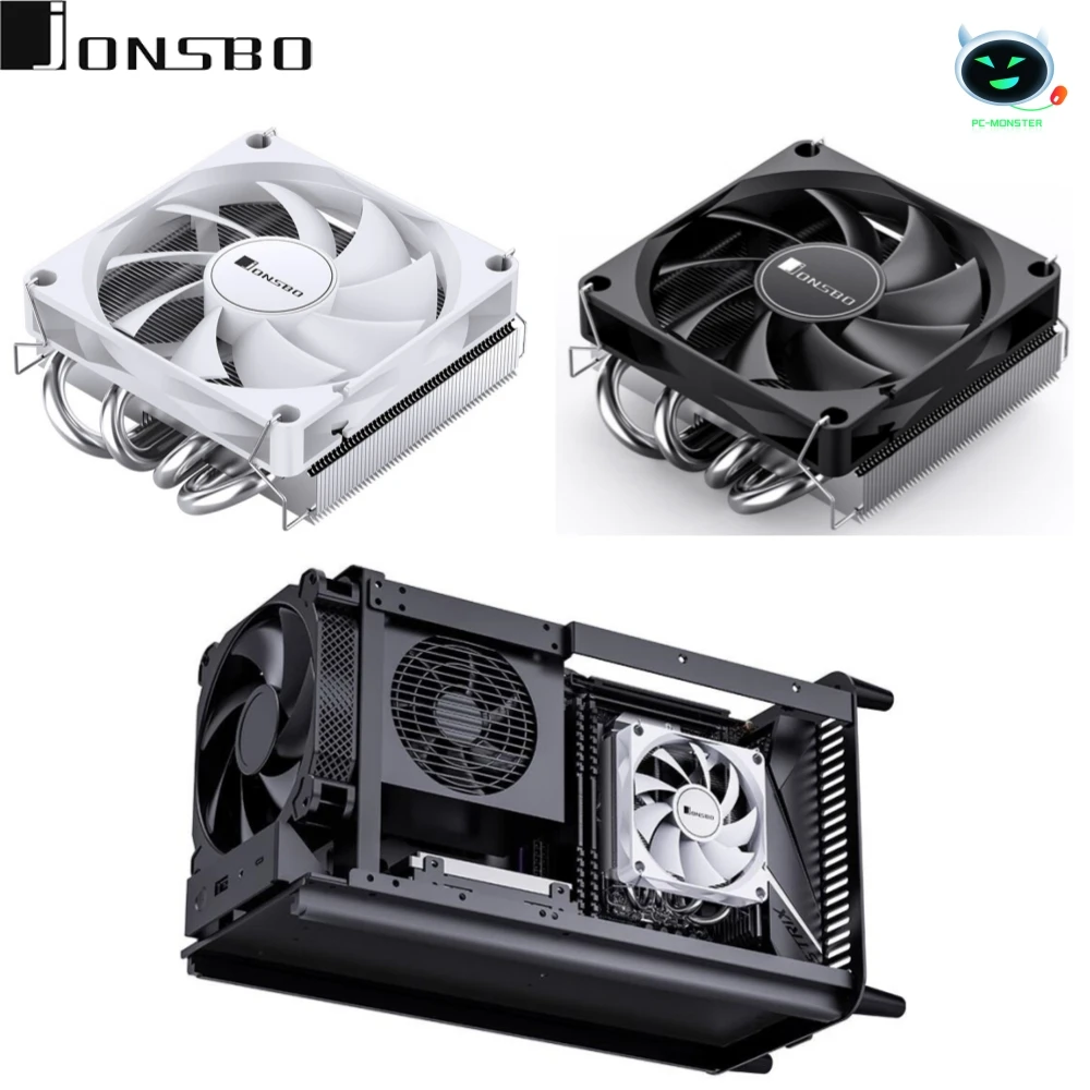 JONSBO HP400S Push-down Pressure Profile CPU Cooler 4 Heat Pipes Air Cooling Radiator Quiet 90mm 4Pin PWM Fan For ITX Small Case