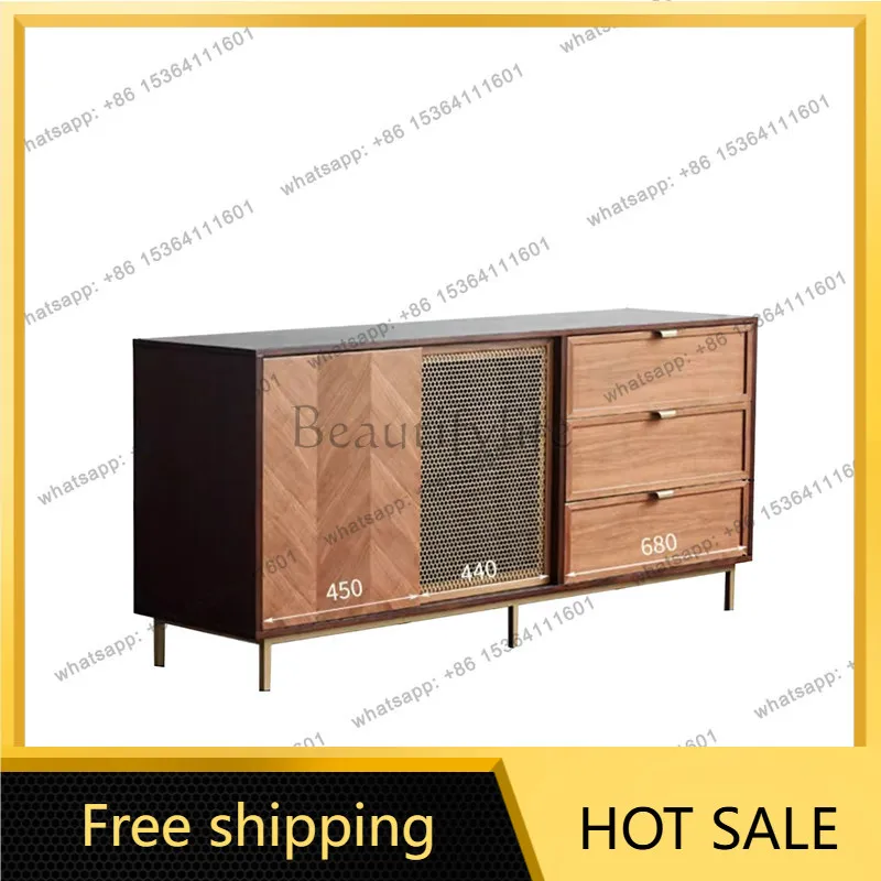 PG Nordic light luxury dining side cabinet simple modern storage living room decoration entrance retro storage cabinet