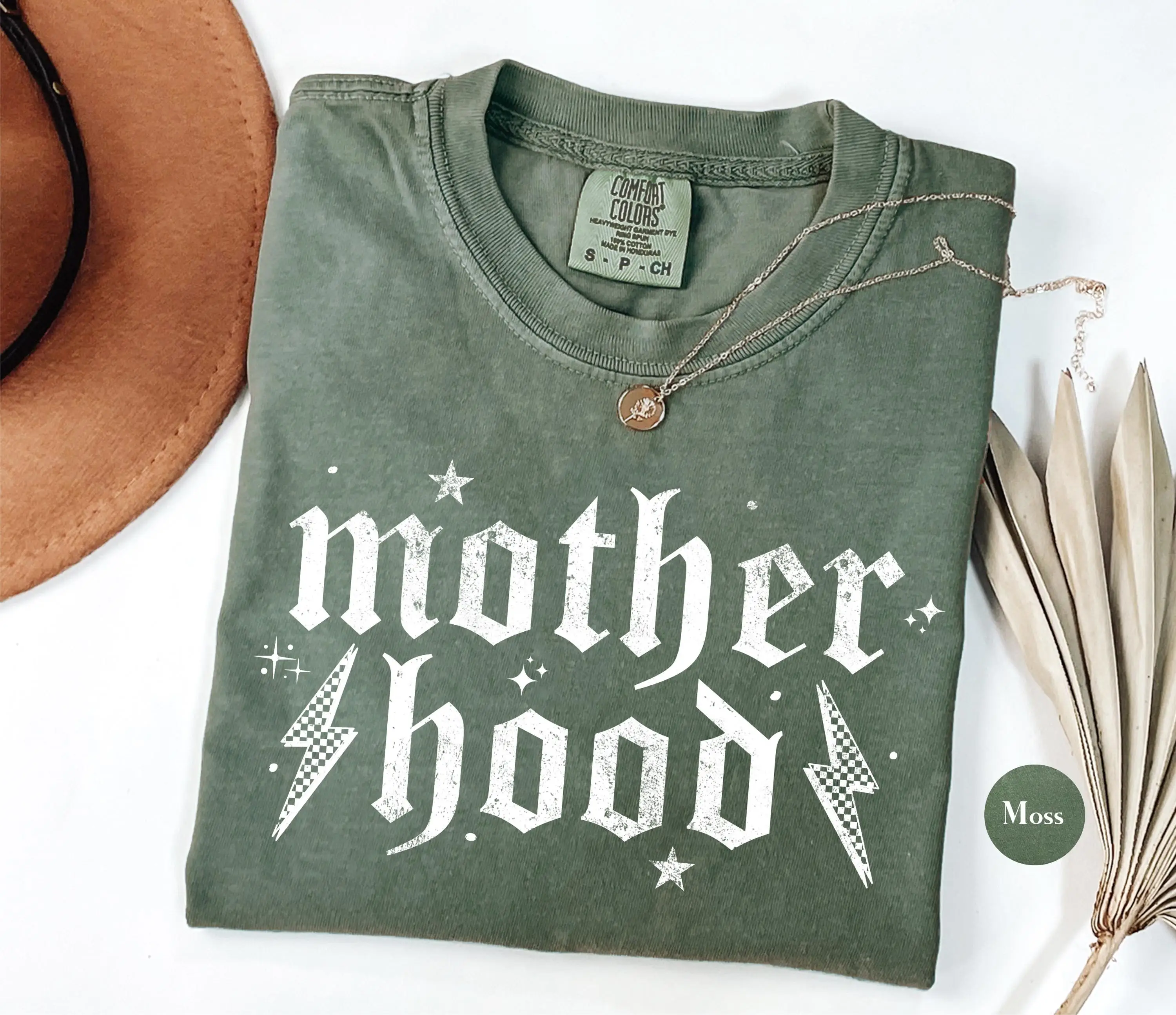 Motherhood Comfort Colors T Shirt Trendy Tattoo Style Mama Mom Life Oversized Vintage Retro